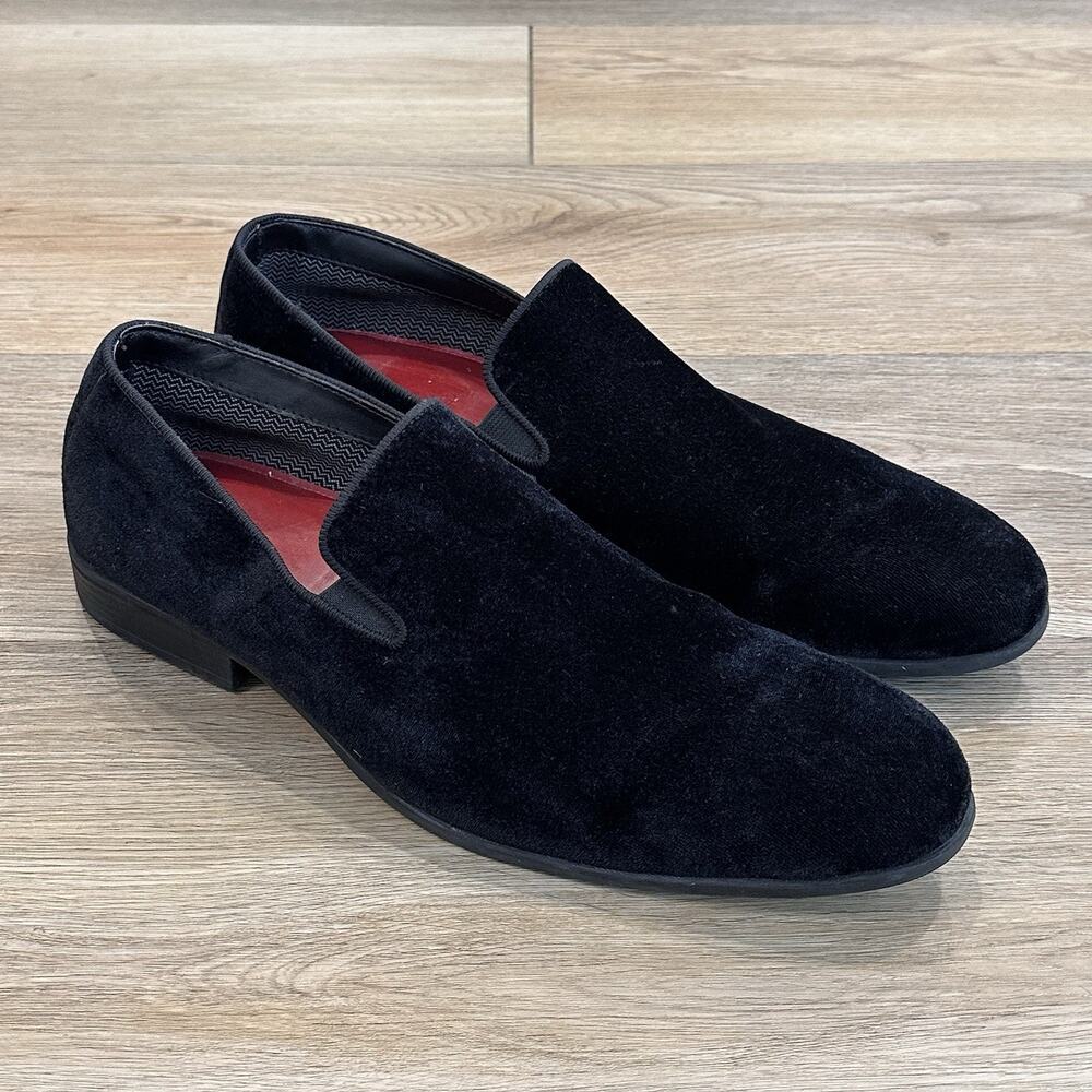 Belvedere Velvet Black Slip-On Loafers Men’s 11.5 Made in Brazil Dress Shoes